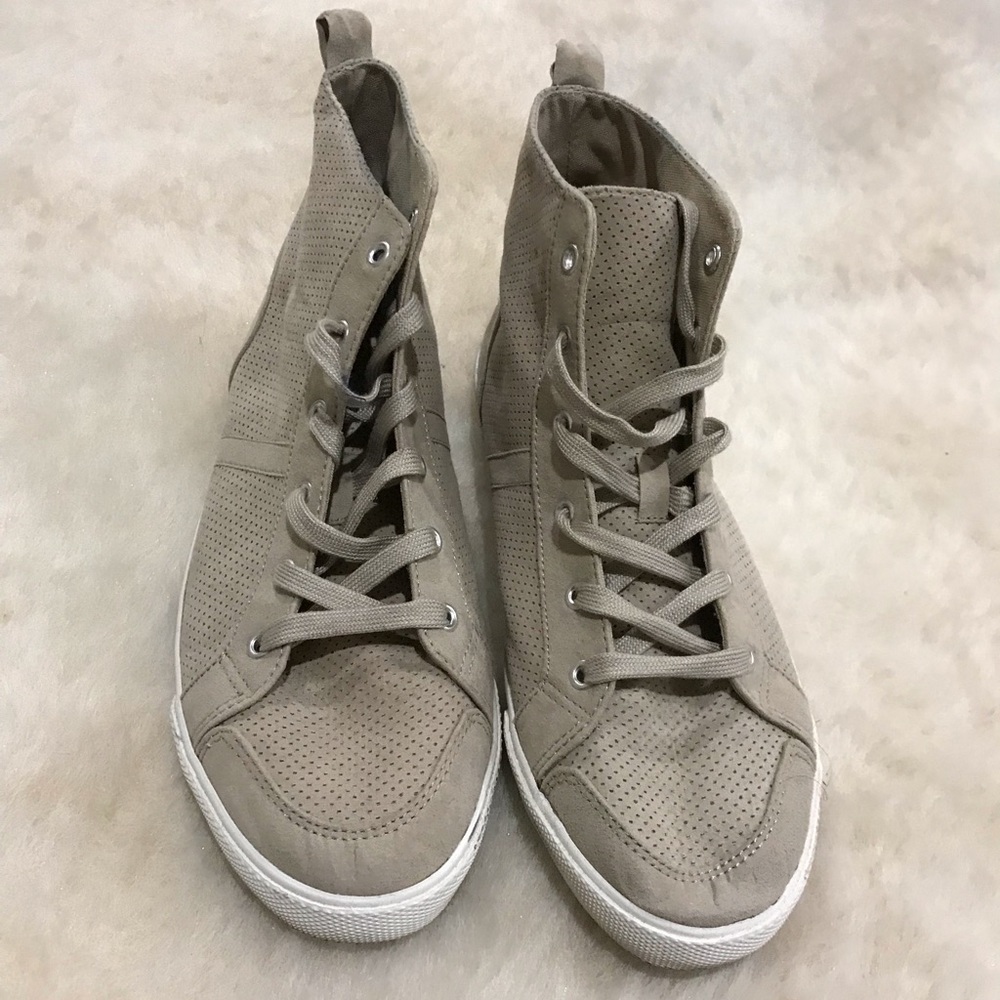 Tan high top shoes